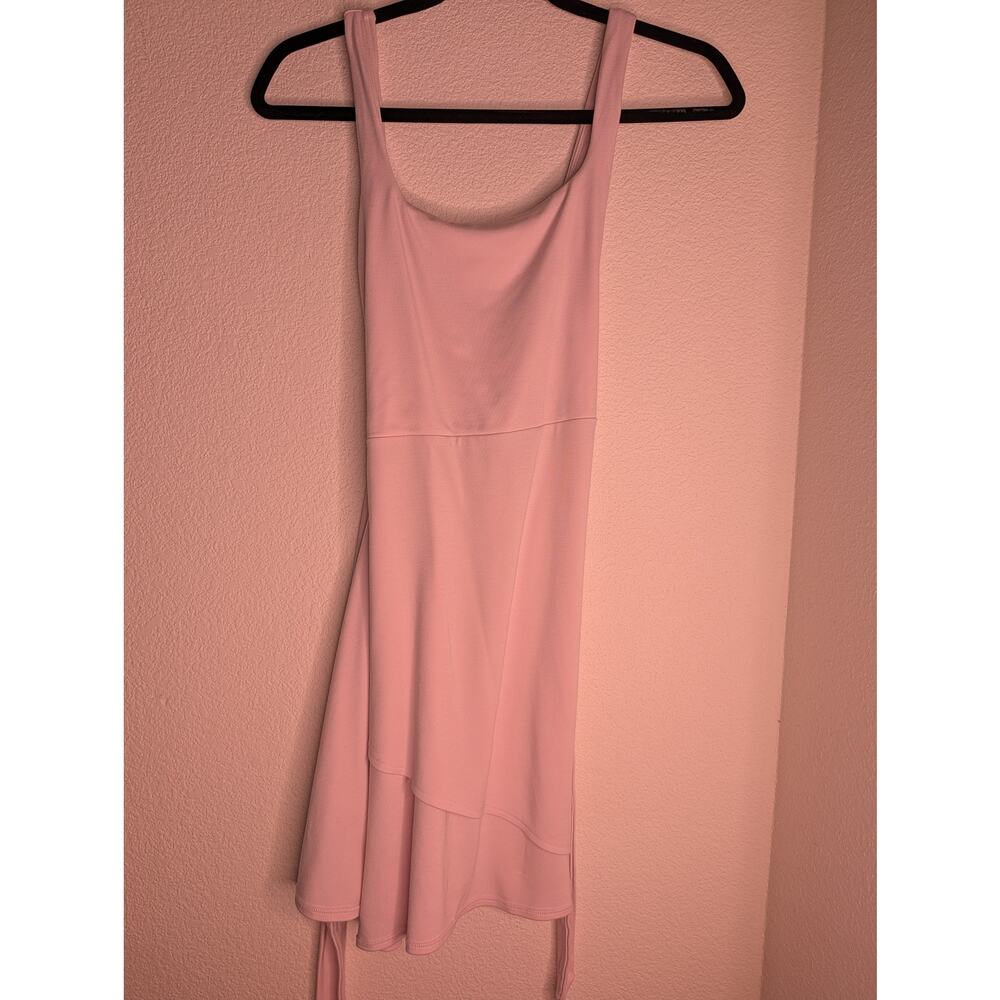 Aritzia Wilfred Saturn Mini Dress Pink Wrap Drapey Dress S Boho Summer Vacation - Picture 2 of 7